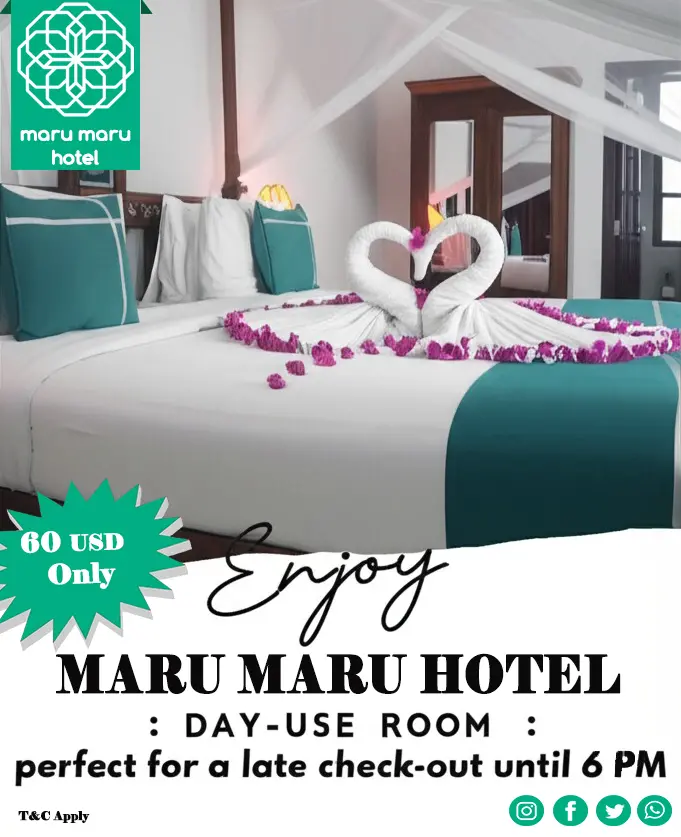 Day Use Room for late check out at Maru Maru Hotel, Zanzd only Day Use Room for late check out at Maru Maru Hotel, Zanzd only