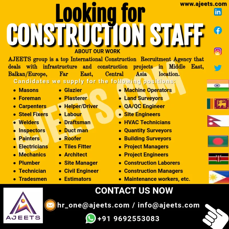 Best Construction Staffing Services from India, Bangladesh Best Construction Staffing Services from India, Bangladesh