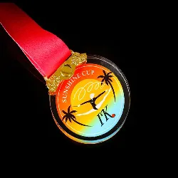 Round Crystal Glass UV crystal glass medal